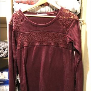 Maurices L/S Top- Size LG- Burgundy